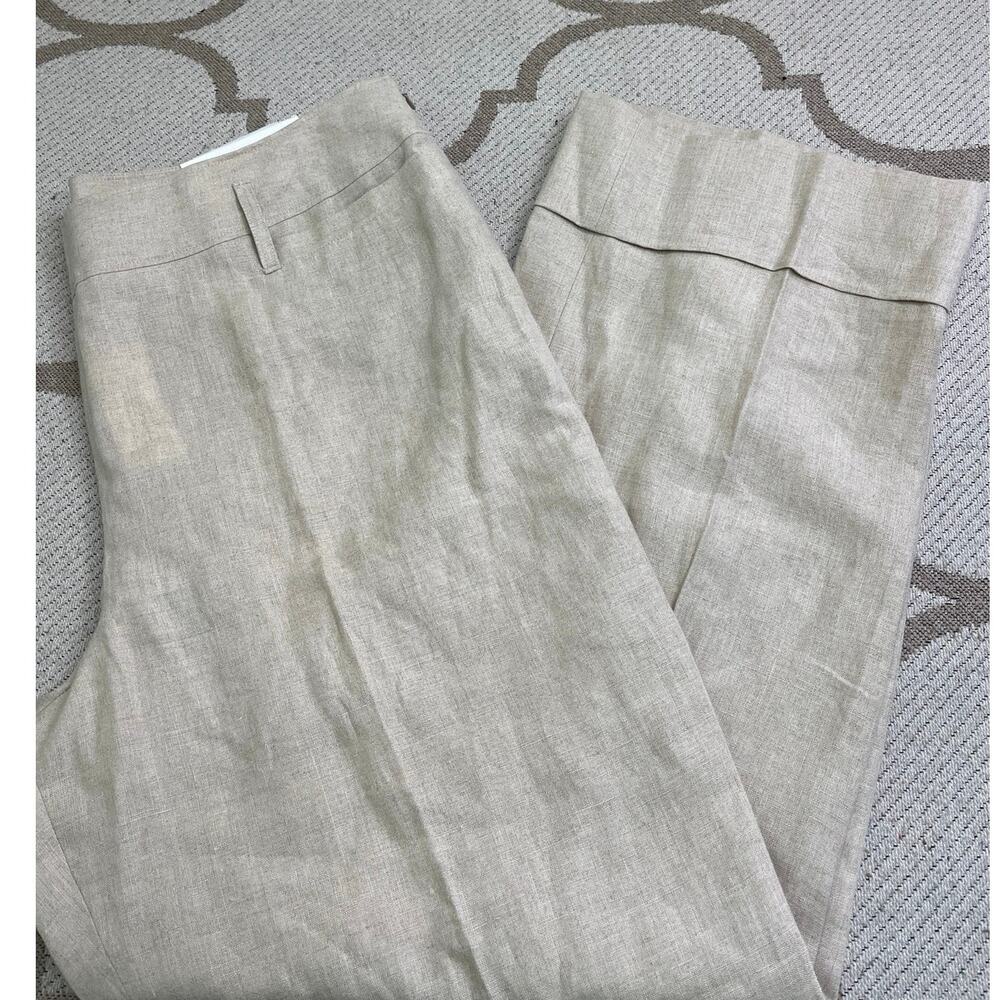 Ann Taylor Linen Blend Cropped Pants in Light Beige
